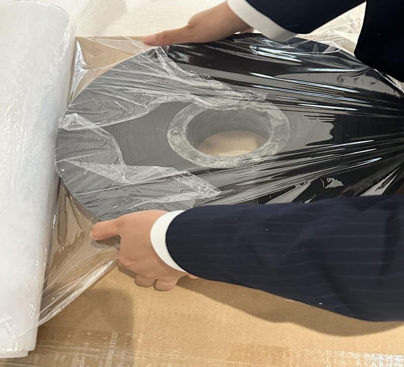 Semi conductive woven tape thickness 0.11mm sample is packing for Brazil.